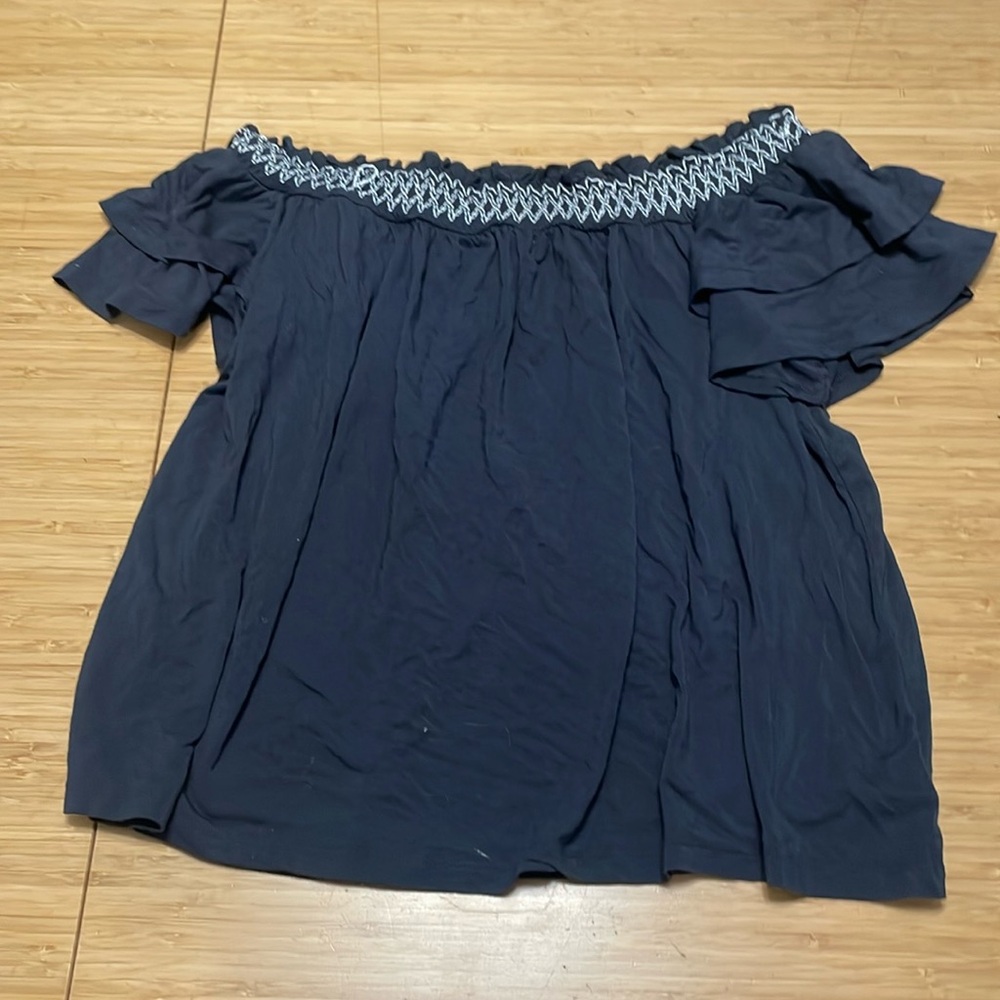 Aerie Soft and Sexy Off the shoulder navy blue top